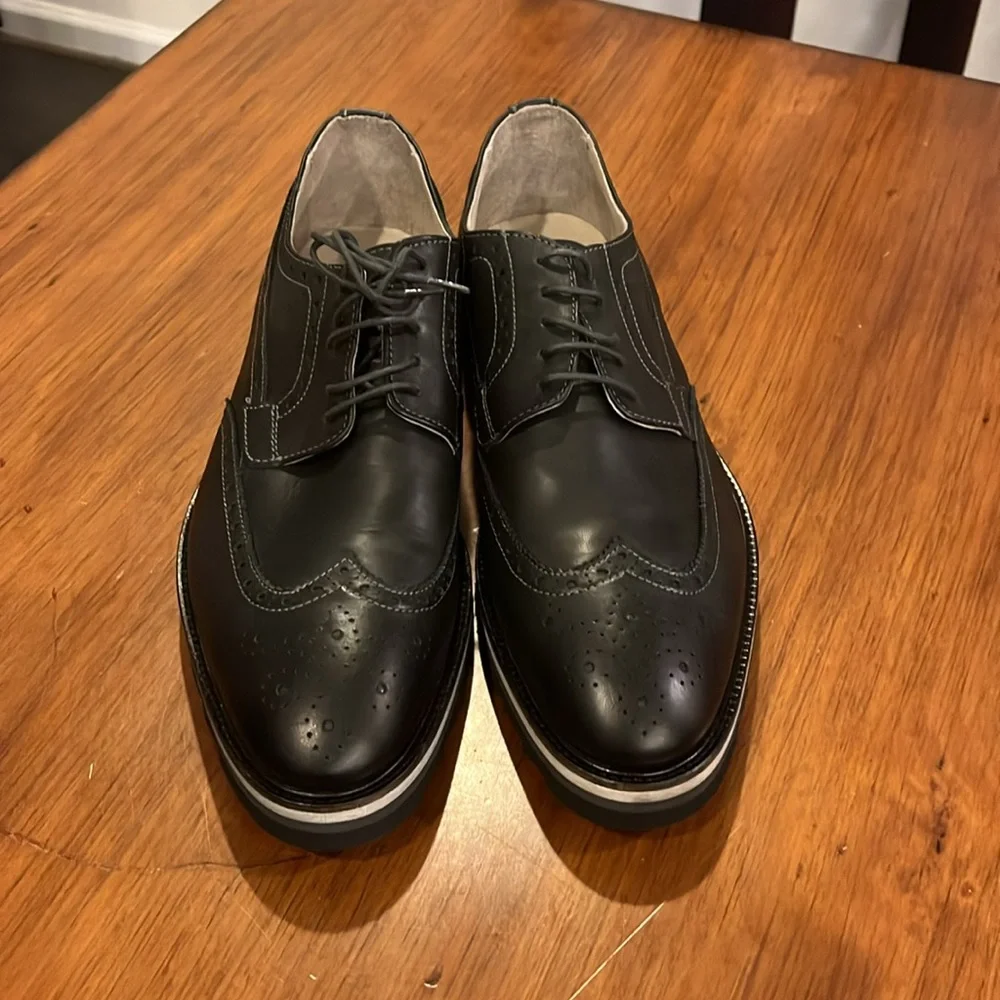 Rogue Rodman O Leather Wingtip Blucher Shoes black new Mens Size 11